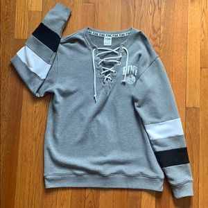 VS PINK lace up hoodie